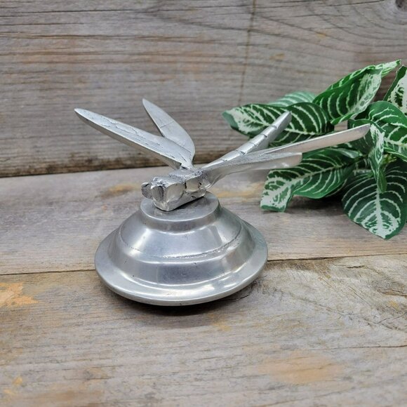 Modernistic Dragonfly Massive Chrome Metal Lid Jar Topper Industrial - Picture 3 of 14